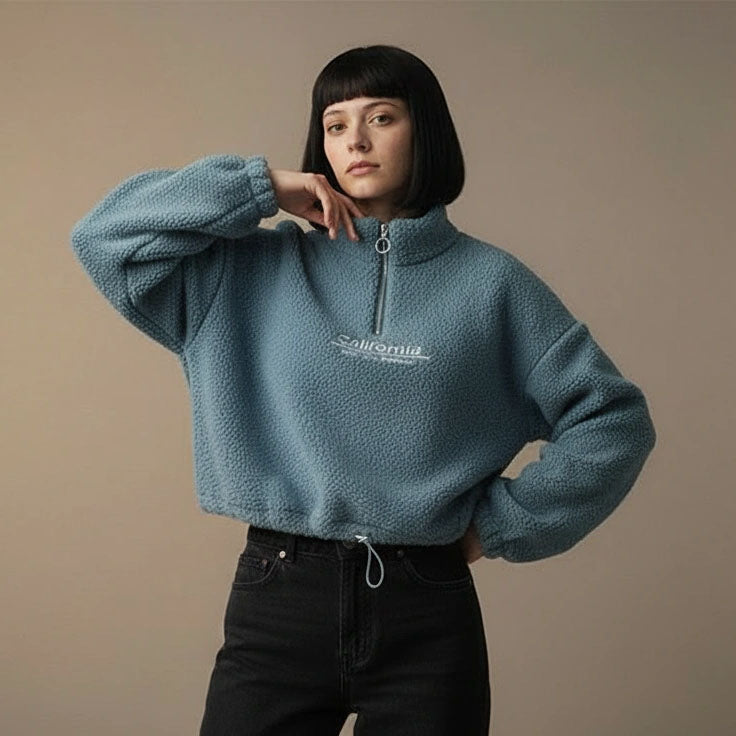 Inga | Fluffy Ull-look Kort Genser