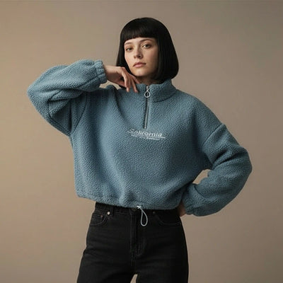Inga | Fluffy Ull-look Kort Genser